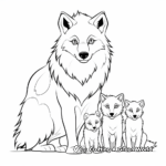 Family of Arctic Wolves Coloring Pages 3