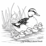 Family of Ducks: Swimming Scene Coloring Sheets 2