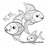 Family of Sunfish Coloring Pages: Male, Female, and Fry 2