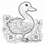 Fanciful Dodo Bird with Tropical Flowers Coloring Pages 3
