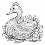 Fanciful Dodo Bird with Tropical Flowers Coloring Pages 4