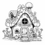 Fanciful Flower Gnome House Coloring Pages 3