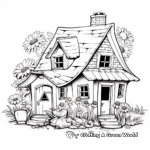 Fanciful Flower Gnome House Coloring Pages 4