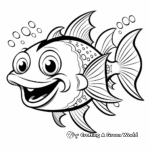 Fanciful Piranha Cartoon Coloring Pages 1