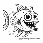 Fanciful Piranha Cartoon Coloring Pages 2