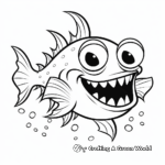 Fanciful Piranha Cartoon Coloring Pages 3