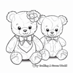 Fancy Dressed Up Teddy Bears Coloring Pages 2
