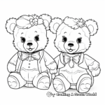 Fancy Dressed Up Teddy Bears Coloring Pages 4
