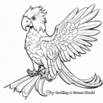 Fancy Feathered Macaw Bird Coloring Pages 1