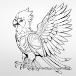 Fancy Feathered Macaw Bird Coloring Pages 3