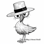 Fancy Hat Wearing Flamingo Coloring Pages 2