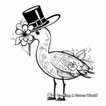 Fancy Hat Wearing Flamingo Coloring Pages 3