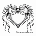 Fancy Heart and Ribbon 'Thinking of You' Coloring Pages 1
