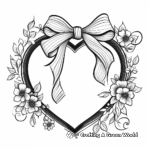 Fancy Heart and Ribbon 'Thinking of You' Coloring Pages 3