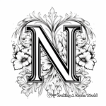 Fancy Script Letter N Coloring Pages for Calligraphy Lovers 2