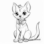 Fancy Siamese Cat with Bow Coloring Pages 3