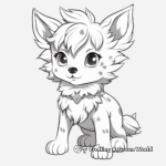 Fantasy Anime Wolf Pup Coloring Pages 3
