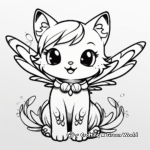 Fantasy-Based Kawaii Cat with Wings Coloring Pages 3