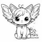 Fantasy-Based Kawaii Cat with Wings Coloring Pages 4