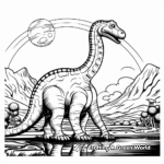 Fantasy Brontosaurus in Space Coloring Pages 1