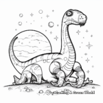 Fantasy Brontosaurus in Space Coloring Pages 2