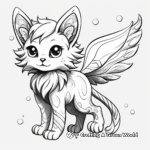Fantasy Cat Kid with Wings Coloring Pages 4
