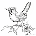Fantasy Fairy Wren and Fuchsia Flower Coloring Pages 4