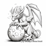 Fantasy Fireball Coloring Sheets: Wizards and Dragons 3