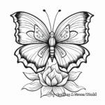 Páginas para colorear de fantasía Mitad mariposa, mitad loto 3