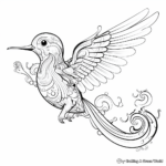 Fantasy Hummingbird and Fairy Design Coloring Pages 2