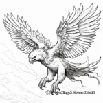 Fantasy-inspired Griffin (part-eagle) Flying Coloring Pages 2