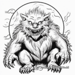 Fantasy-Inspired Werewolf Under the Full Moon Coloring Pages 3