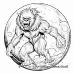 Fantasy-Inspired Werewolf Under the Full Moon Coloring Pages 4