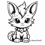 Fantasy Kitten with Unicorn Horn Coloring Pages 3