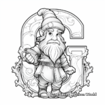 Fantasy Letter G with Gnomes Coloring Pages 1