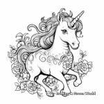 Fantasy Love Unicorn Coloring Pages 1