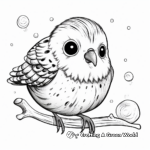 Fantasy Magical Budgie Coloring Pages 4
