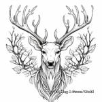 Fantasy Magical Deer Antler Coloring Pages 4