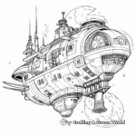 Fantasy Spacecraft Adult Coloring Pages 3