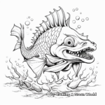 Fantasy-Themed Dragon Fish Coloring Pages 2