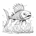 Fantasy-Themed Dragon Fish Coloring Pages 3