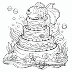 Fantasy Under the Sea Mermaid Cake Coloring Pages 3