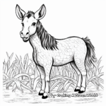 Farm Animal and Rainbow Corn Coloring Pages 1