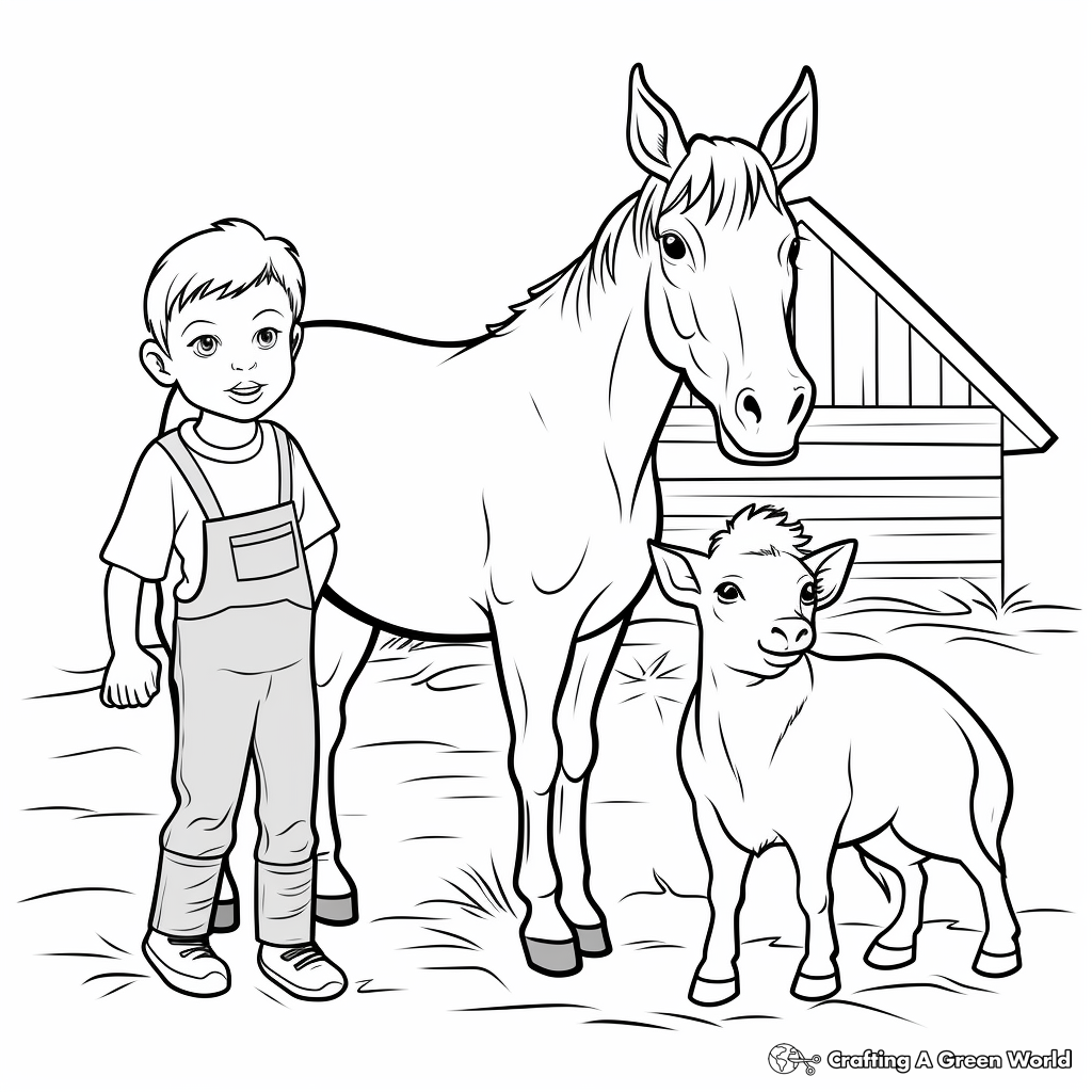 Farm Animal Veterinary Coloring Pages 1