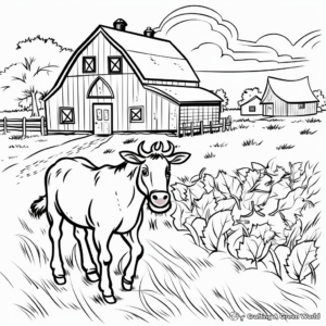 Farm in Fall Season Coloring Pages 1