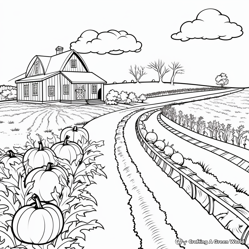Farm in Fall Season Coloring Pages 4
