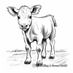 Farm-Themed Baby Cow Coloring Pages 4