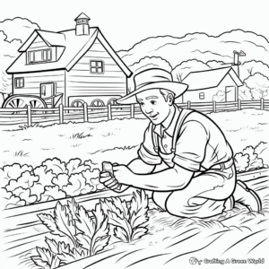 Farmer's Busy Day: Farm Scene Coloring Pages 2