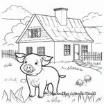 Farmhouse Pig Coloring Pages 3