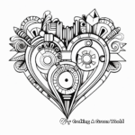 Fascinating Abstract Heart Coloring Pages 1